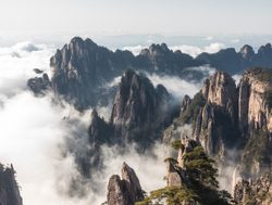 Huangshan National Park in the clouds