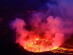 Virunga National Park volcano lava
