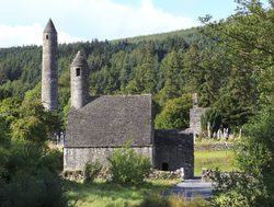 Wicklow Mountains National Park st. Kevin church and tower