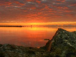 Abaco National Park sunset orange sky