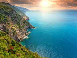 Cinque Terre National Park sunrising along the coast