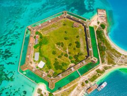 Aerial view of Fort Jefferson in the Dry Tortugas