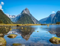 Fiordland National Park with mountains