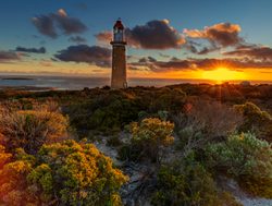 Flinders Chase National Park lighthouse with sunset