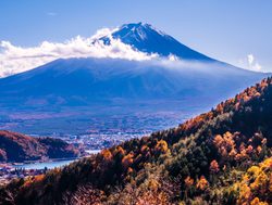 Fuj Hakone Izu National Park Mount Fuji with neighboring hills