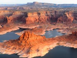 Grand Canyon with lake water
