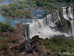 Aerial view of upper falls in Argentina