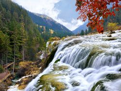 Jiuzhaigou National Park cascading falls