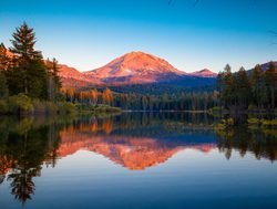 Mount Lassen at sunset in the National Park