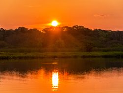 Madidi National Park sunset over lake madidi