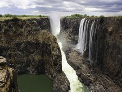Mosi oa Tunya Victoria Falls dry season from Zambia side