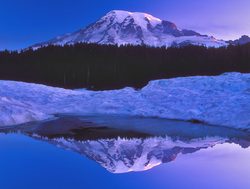 Mount Rainier reflection in national park