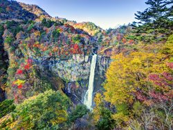 Kegon Falls and fall foliage
