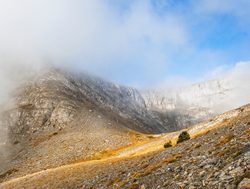 Mount Olympus National Park in the clouds