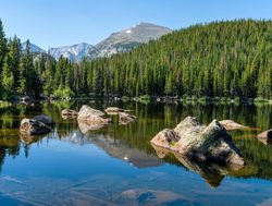 Rocky Mountain National Park rocks in bear lake