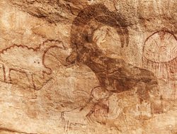 Tassili n%27Ajjer National Park prehistoric rock painting