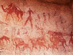 Tassili n%27Ajjer National Park. prehistoric rock paintings