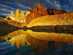 Torres del Paine National Park towers with sunset