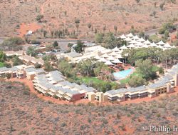 Aerial view of lodging at Uluru National Park
