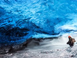 Vatnajokull National Park exploring ice cave