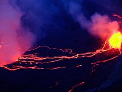 Virunga National Park lava flowing