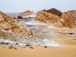 White Desert National Park landscape with rugged rocks